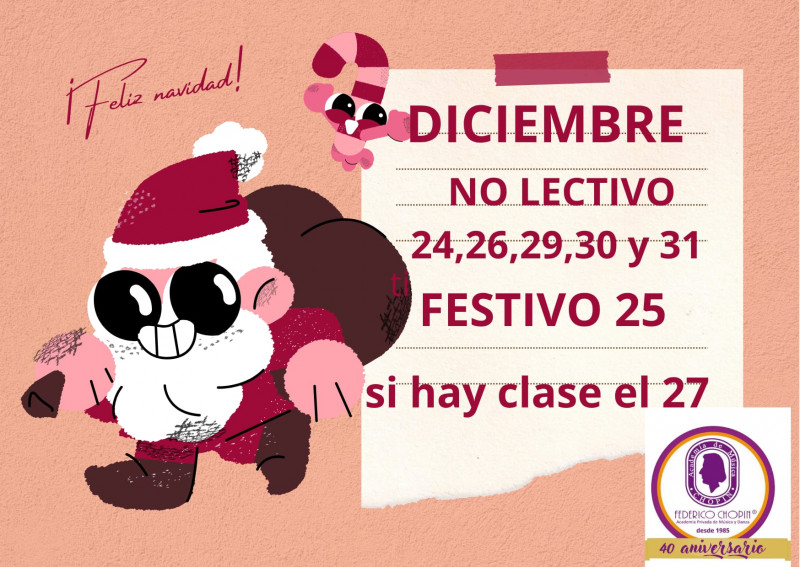 DIAS FESTIVOS Y NO LECTIVOS