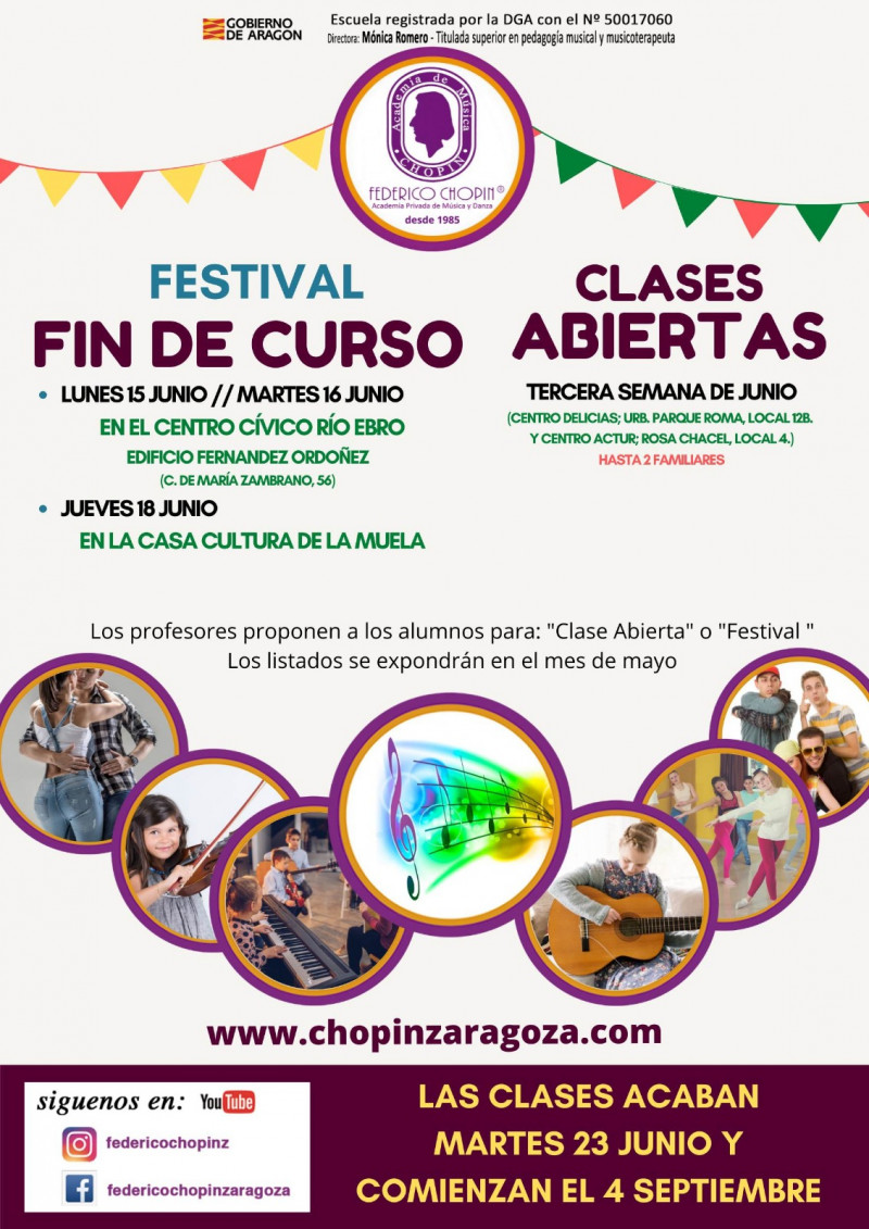 CLASES ABIERTAS Y FESTIVAL DE FIN DE CURSO