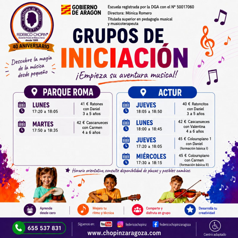 INICIACION A LA MUSICA DESDE 3 AÑOS